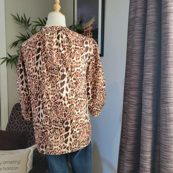 Gibson Latimer Animal Print Blouse - Size XL - Picture 3 of 11